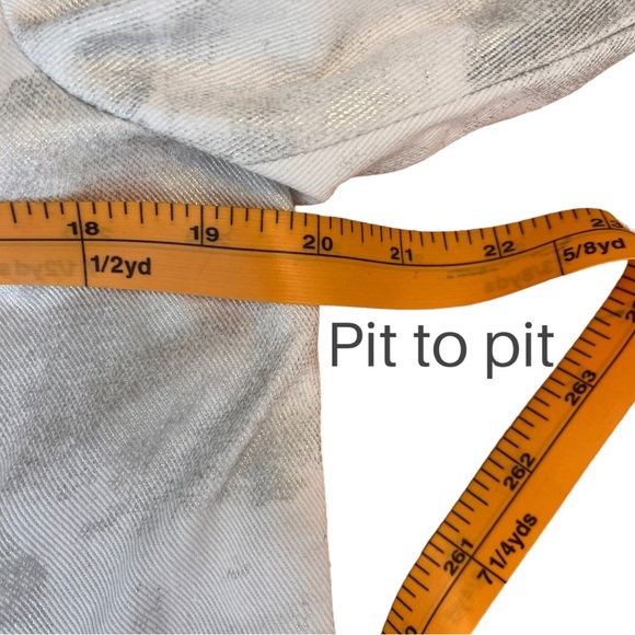 Kenar White Denim Swing Jacket with Silver Metallic Paint Brush Finish - Picture 5 of 16